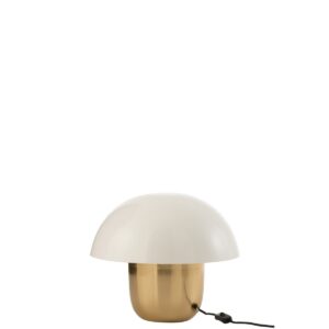 J-Line lamp Paddenstoel - ijzer - wit/goud - small