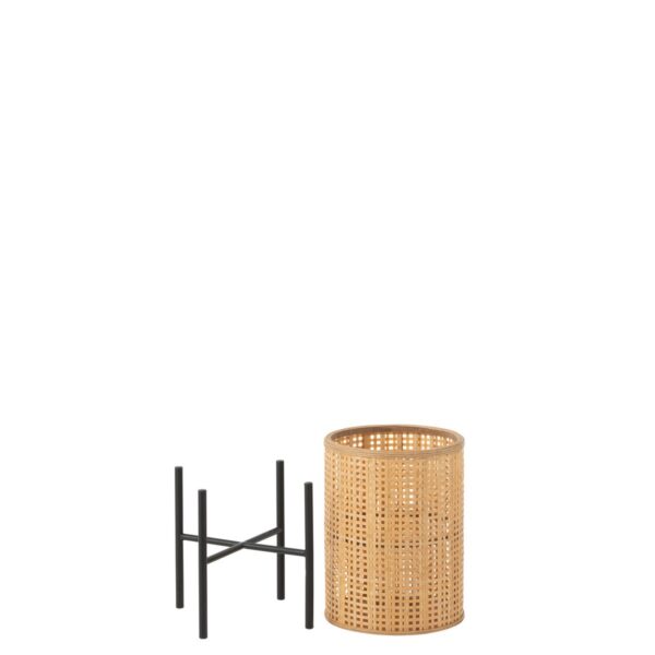 J-Line lantaarn Op Voet - bamboe - naturel - small - Afbeelding 4