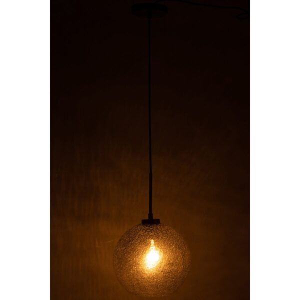 J-Line Spikkel Bol hanglamp - glas - grijs - L - Afbeelding 3