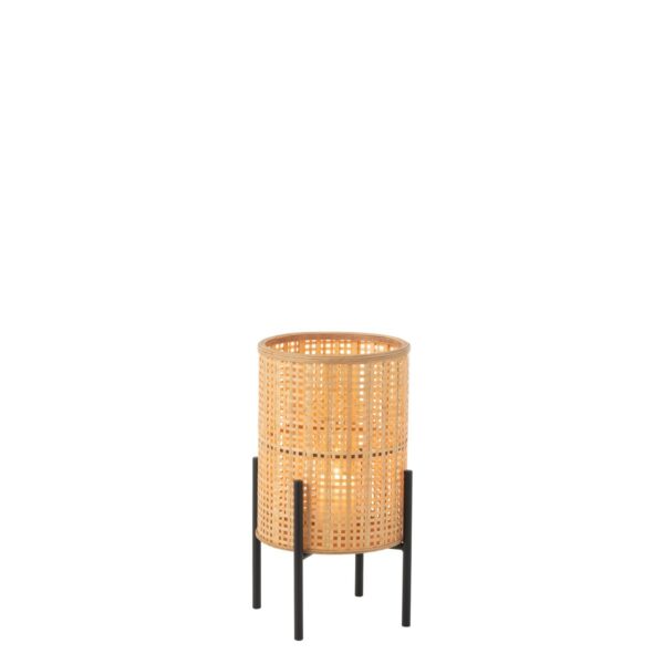 J-Line lantaarn Op Voet - bamboe - naturel - small - Afbeelding 2