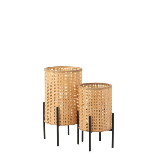 J-Line lantaarn Op Voet - bamboe - naturel - small - Afbeelding 5