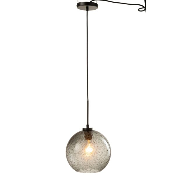 J-Line Spikkel Bol hanglamp - glas - grijs - L - Afbeelding 2