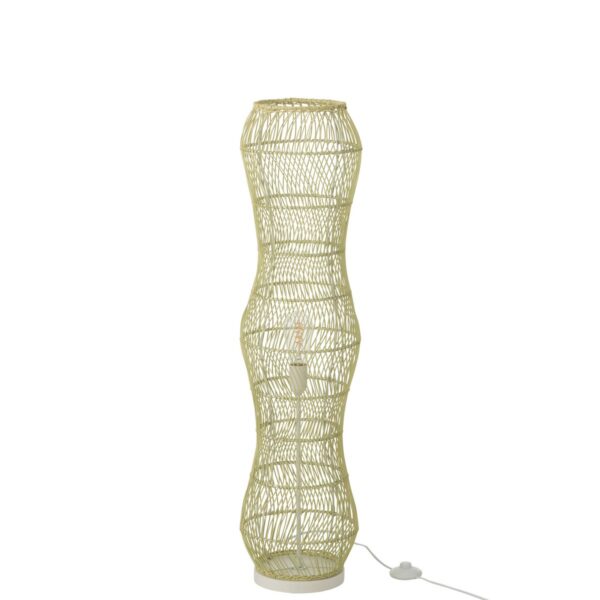 J-Line Vloerlamp Rotan Metaal Twisted Groen