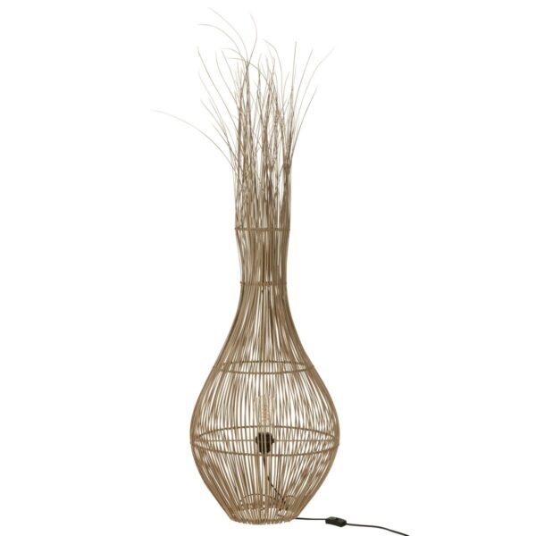J-Line staande lamp Peer Stokjes Kokosnoot - jute - naturel