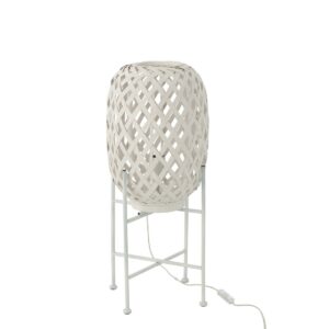 J-Line lamp Staand  - bamboe - wit