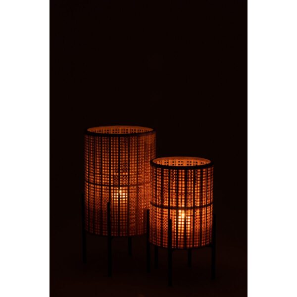 J-Line lantaarn Op Voet - bamboe - naturel - small - Afbeelding 7