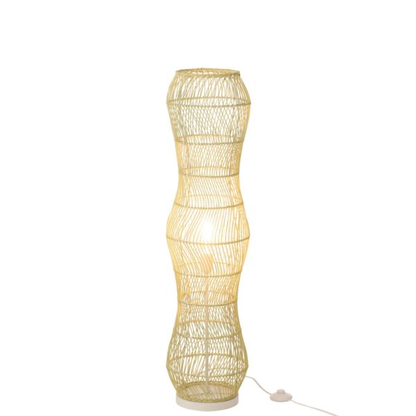 J-Line Vloerlamp Rotan Metaal Twisted Groen - Afbeelding 2