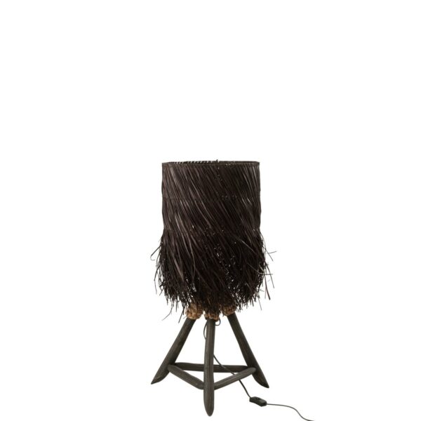 J-Line tafellamp Takken Arthur - hout - bruin - small