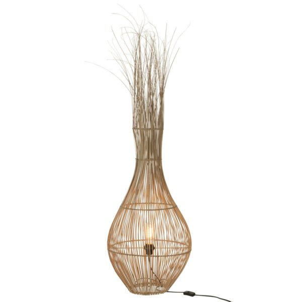 J-Line staande lamp Peer Stokjes Kokosnoot - jute - naturel - Afbeelding 2