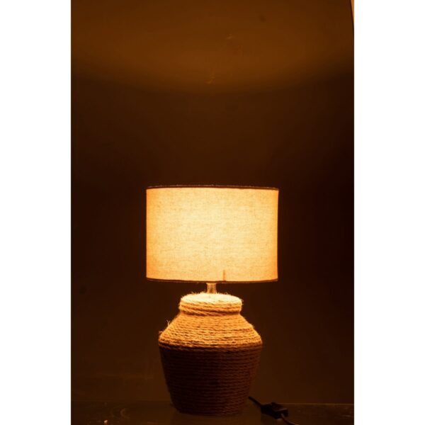 J-Line lamp Meli + Kap - keramiek/linnen - bruin - small - Afbeelding 3