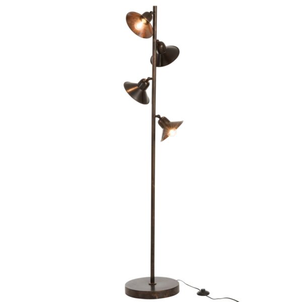 J-Line 4 Lampen staande lamp - metaal - donkerbruin - Afbeelding 2