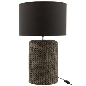 J-Line lamp Voet + Kap Dik Vlecht - cement/katoen - wit - large