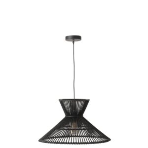 J-Line hanglamp Lagen - hout - zwart - small