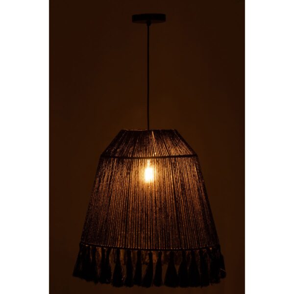 J-Line hanglamp Celia - jute - zwart - large - Afbeelding 3