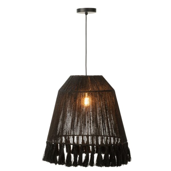 J-Line hanglamp Celia - jute - zwart - large - Afbeelding 2