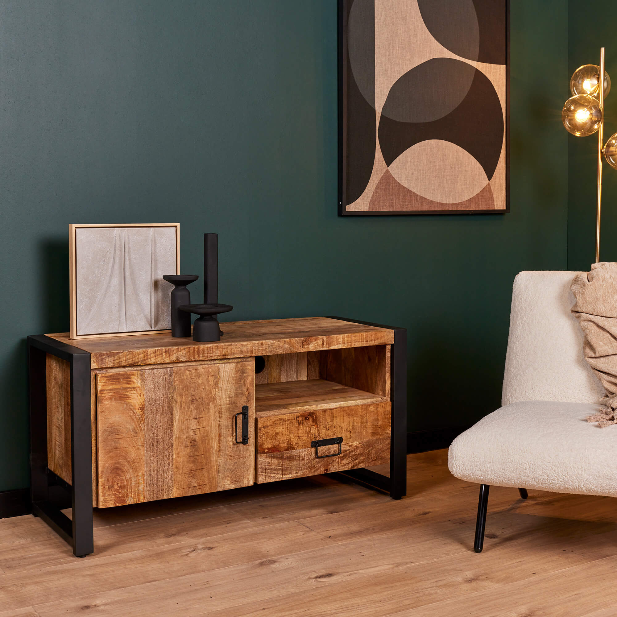 Tv meubel Boaz | 110 cm | met deur en open vak